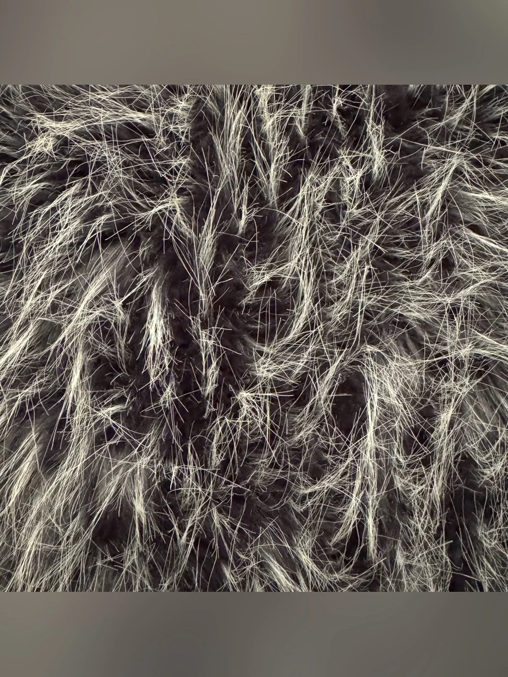Faux Fur Decorative Throw Pillow in Charcoal Gray